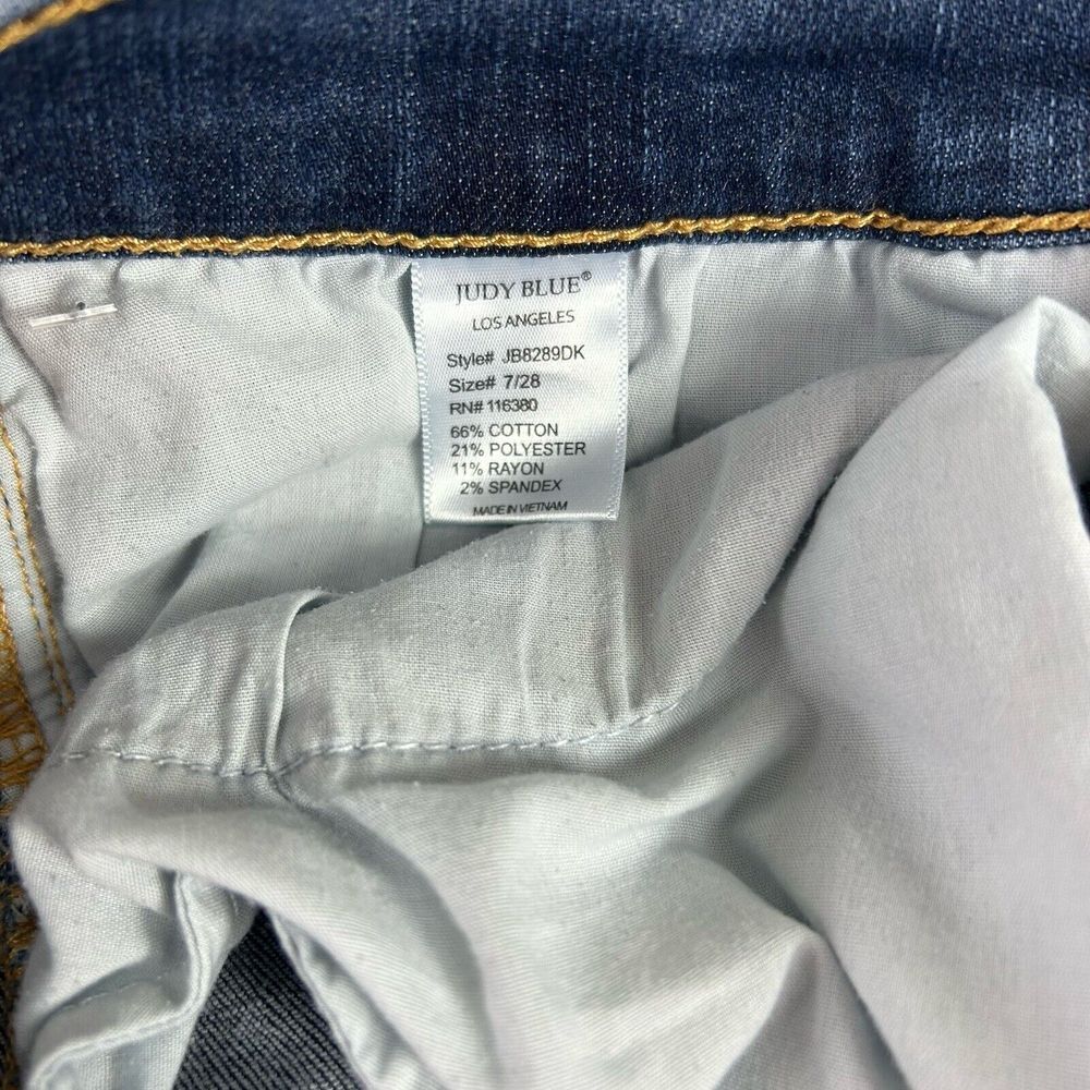 Judy Blue Jeans Women's 7 / 28 Relaxed Fit Mid Rise Distressed Stretch JB8289DK - Picture 7 of 10